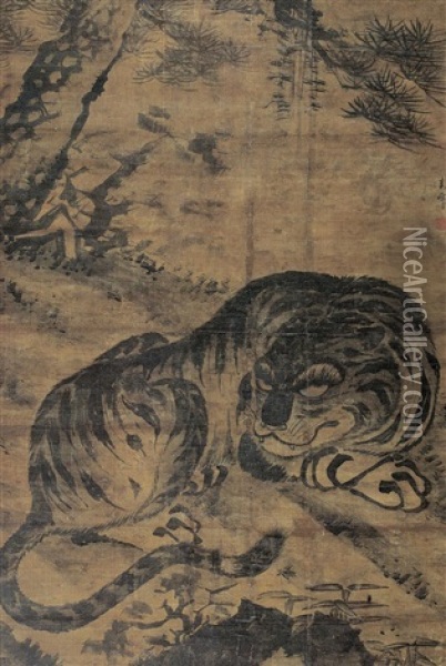 Tiger Oil Painting -  Ji Shan