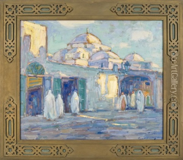 Bab Souika Tunis Oil Painting - Frank Townsend Hutchens