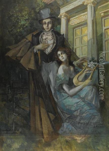 Pushkin And The Muse Oil Painting - Konstantin Alexeievitch Korovin