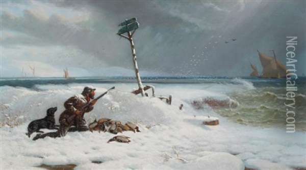 Coastal Hunting Scene Oil Painting - Anthony Carey Stannus