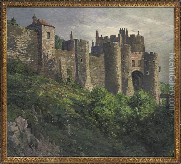 The Castle Entrance Oil Painting - Alexander Bower
