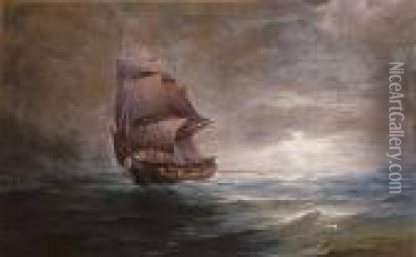 Sailing At Dawn Oil Painting - Vassilios Chatzis