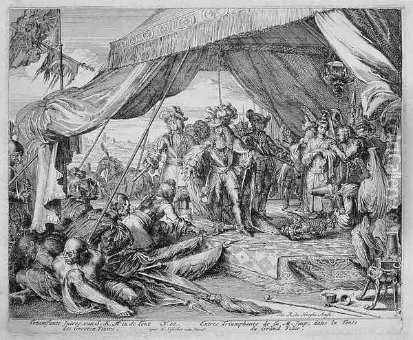 Vienna Print Cycle Entry of Emperor Leopold 1640-1705 into the Tent of the Grand Vizier Oil Painting - Romeyn de Hooghe