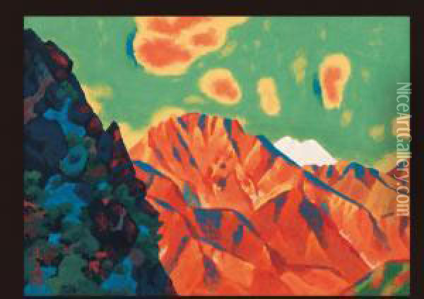 Mt.fuji Oil Painting - Ikeda Sanshin Koson