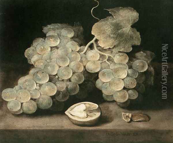 Grape with Walnut Oil Painting - Jacob Fopsen van Es