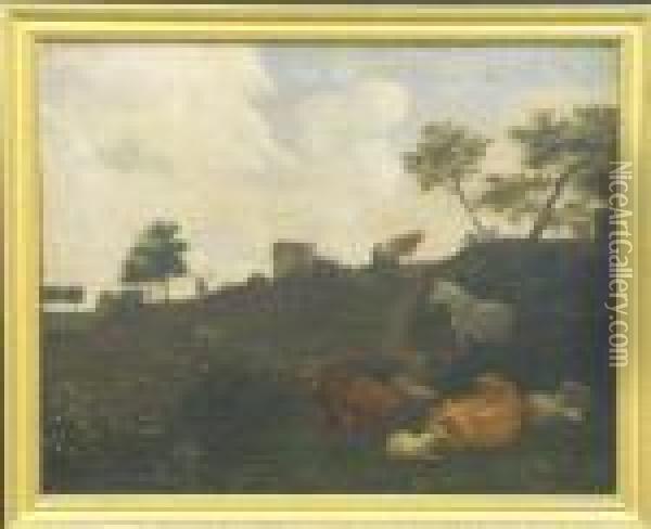 Sheep In A Pasture Oil Painting - Aelbert Cuyp