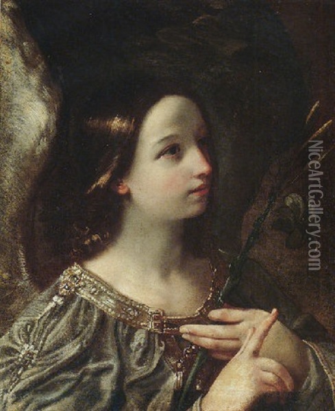 The Angel Of The Annunciation Oil Painting - Francesco Giovanni Gessi