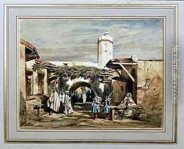 The Port of Blida Algeria Oil Painting - Adrien Dauzats
