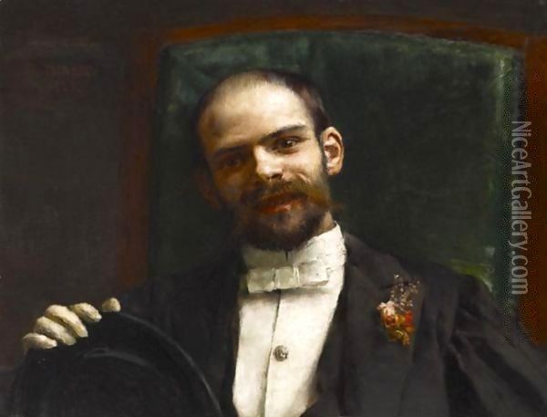 Portrait Of Achille Gumery Oil Painting - Alphonse Etienne Dinet