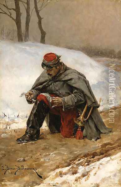 The wounded soldier Oil Painting - Etienne Prosper Berne-Bellecour