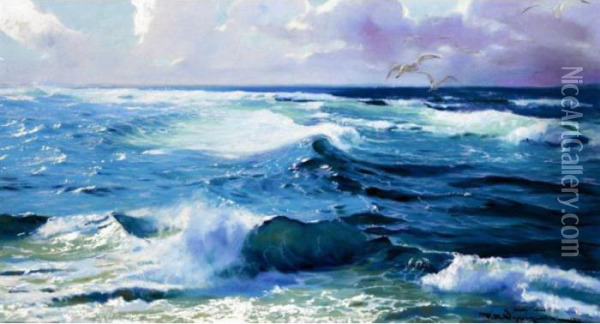 Seascape Oil Painting - Feliks M. Wygrzywalski
