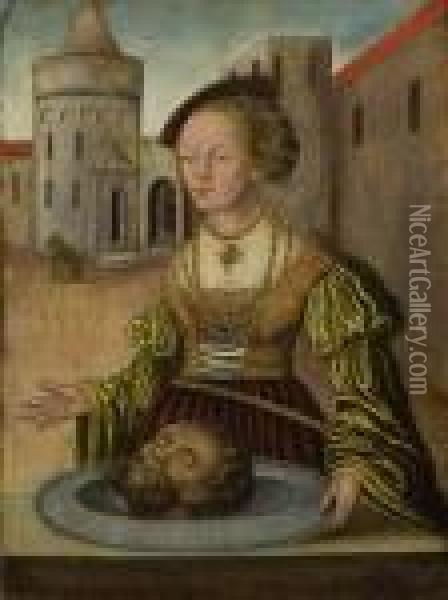 Salome Mit Dem Haupt Johannes Des Taufers. Oil Painting - Lucas The Elder Cranach
