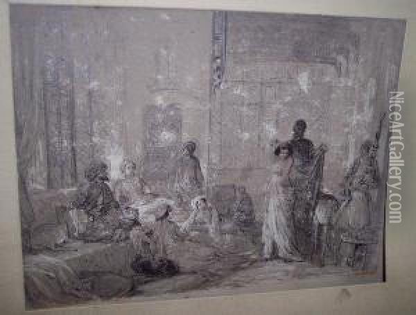 Hareem Scene Oil Painting - Aloysius Amadeus Preziosi