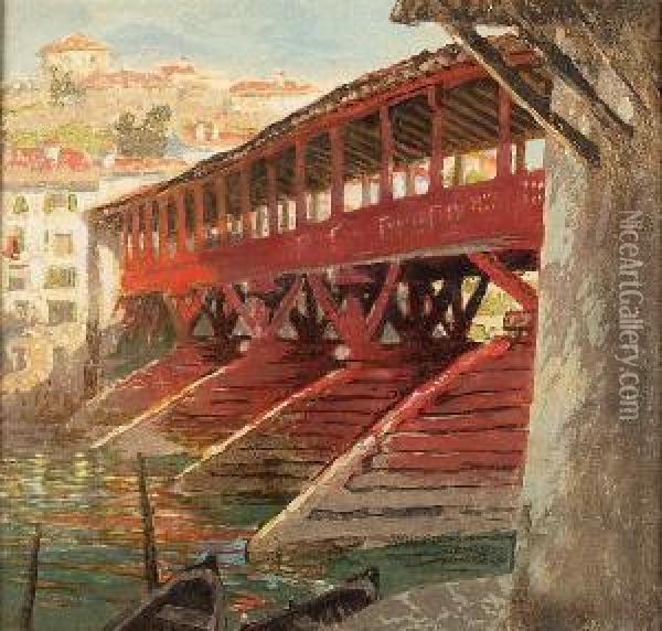The Bassano Bridge Oil Painting - Charles Hodge Mackie