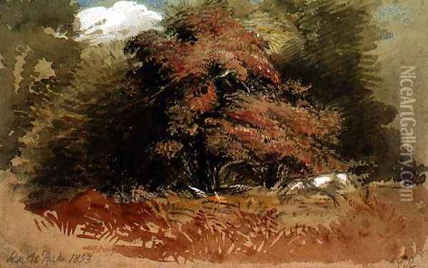 Knole Park, 1853 Oil Painting - George Richmond