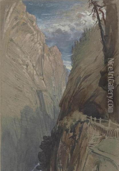 The Via Mala, Switzerland Oil Painting - Harry John Johnson