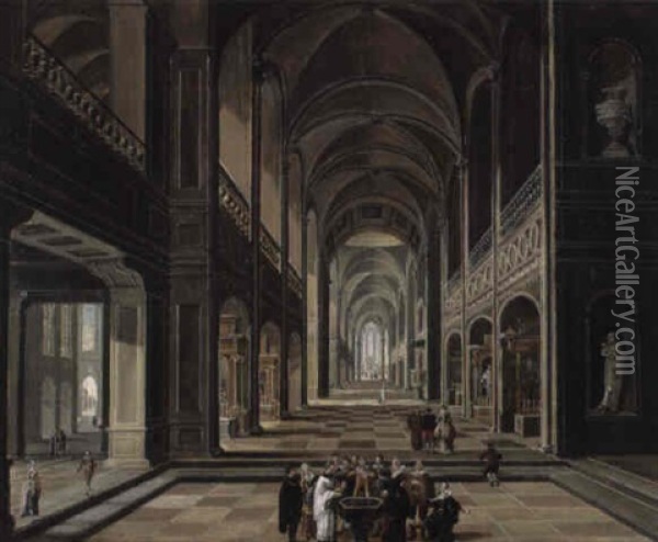 Scene De Bapteme Dans La Nef D'une Eglise Oil Painting - Johann Ludwig Ernst Morgenstern