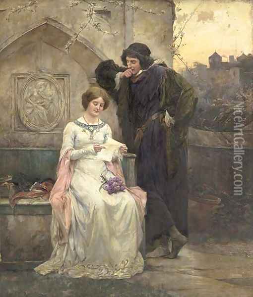 The love letter Oil Painting - George Edward Robertson