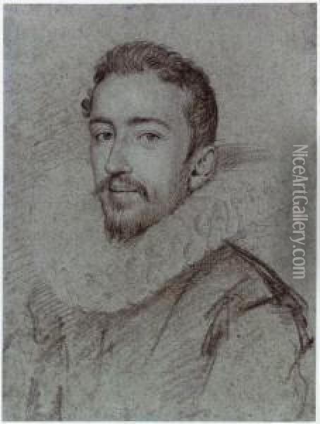 Portrait Of A Bearded Man Oil Painting - Ottavio Leoni