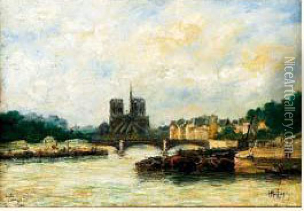 Notre-dame Oil Painting - Henri Malfroy