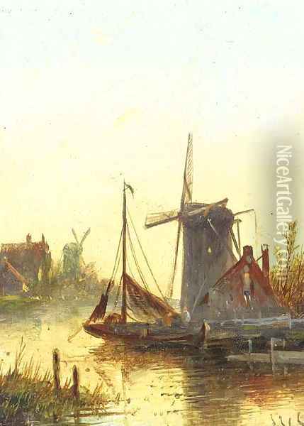 Early morning and sunset over Zaandam Oil Painting - Jan Jacob Coenraad Spohler