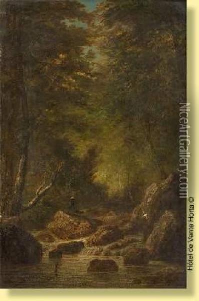 Le Chasseur A La Cascade Oil Painting - Gabriel-Gervais Chardin