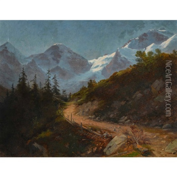 Monch Et Jungfrau Oil Painting - Francois Vuagnat