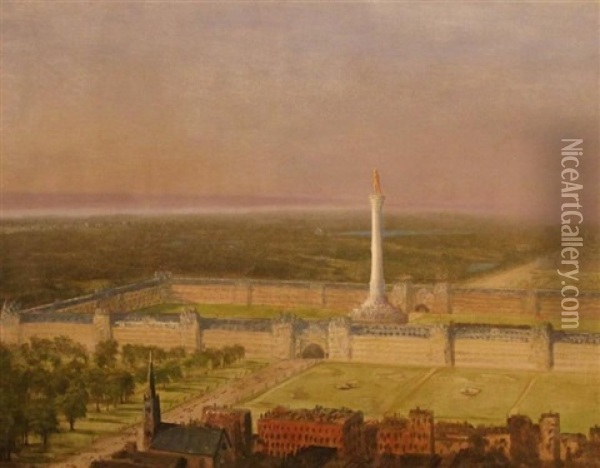 Project For A Washington Monument, City Of Baltimore Oil Painting - Albert Bierstadt