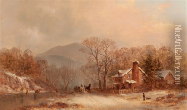 A Winter's Afternoon Oil Painting - James Brade Sword