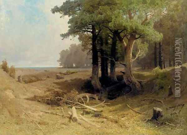 Forest Landscape Oil Painting - Arsenii Ivanovich Meshcherskii