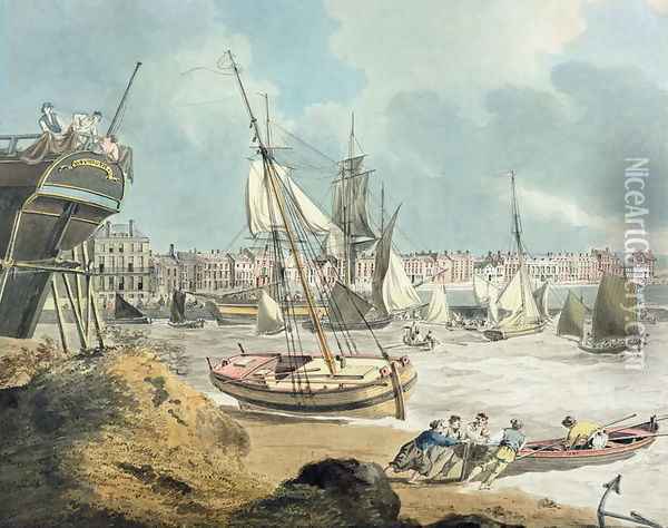 Harbour at Weymouth, Dorset, 1805 Oil Painting - John Thomas Seeres