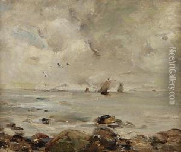 Coastal Scene Oil Painting - Peter Wishart