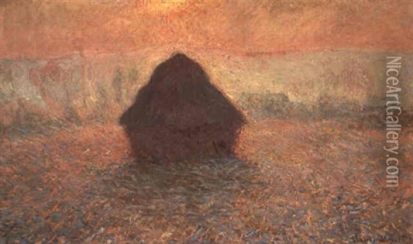 Meule, Soleil Dans La Brume Oil Painting - Claude Monet