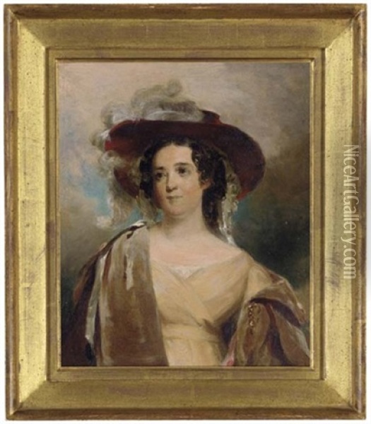 Portrait Of Mrs. Nicholas Biddle (after Thomas Sully) Oil Painting - John Neagle
