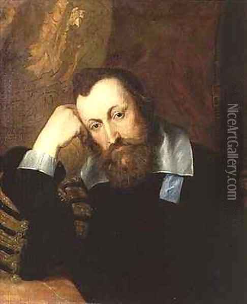 Henry Percy 9th Earl of Northumberland wearing Chancellors robes and the Garter Ribbon Oil Painting - Sir Anthony Van Dyck