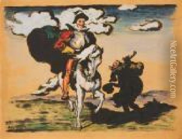 Don Quichotte Et Sancho Panca Oil Painting - Louis Anquetin