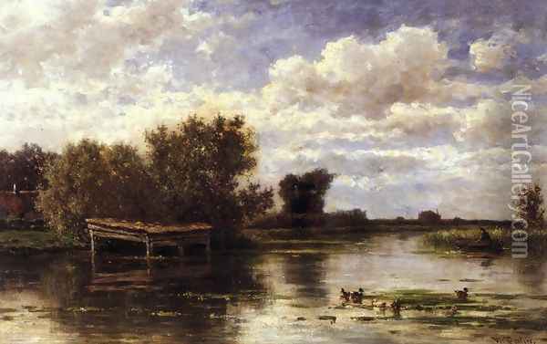 Banks of the River Gein, Holland Oil Painting - Willem Roelofs