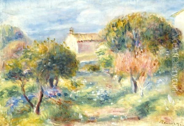 Allee Du Jardin Des Collettes Oil Painting - Pierre Auguste Renoir