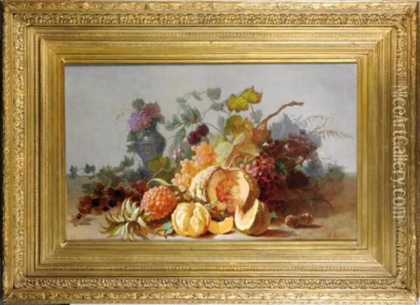 Nature Morte Aux Fruits Oil Painting - Henri Robbe