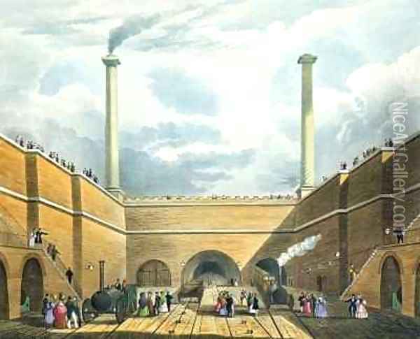Entrance of the Railway at Edge Hill, Liverpool 2 Oil Painting - Thomas Talbot Bury