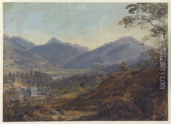 Das Inntal Oil Painting - Georg Maximilian Johann Von Dillis