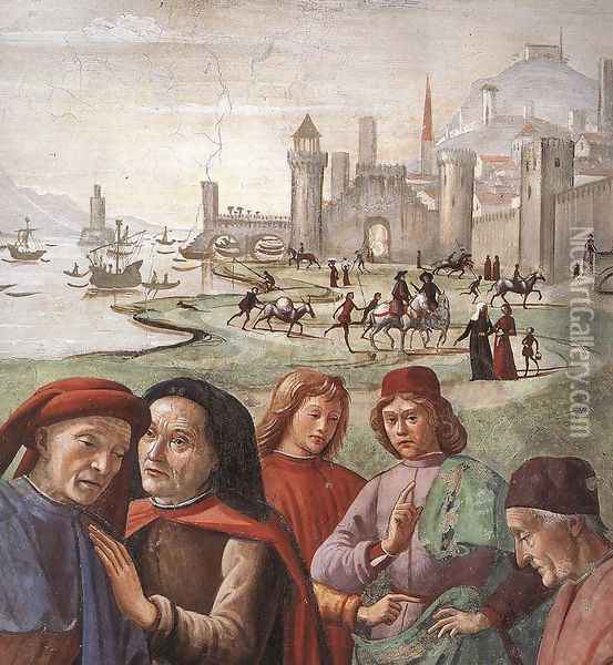 Renunciation of Worldly Goods (detail 1 ) 1482-85 Oil Painting - Domenico Ghirlandaio