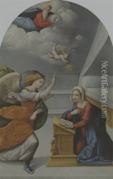 The Annunciation Oil Painting - Benvenuto Tisi da Garofalo