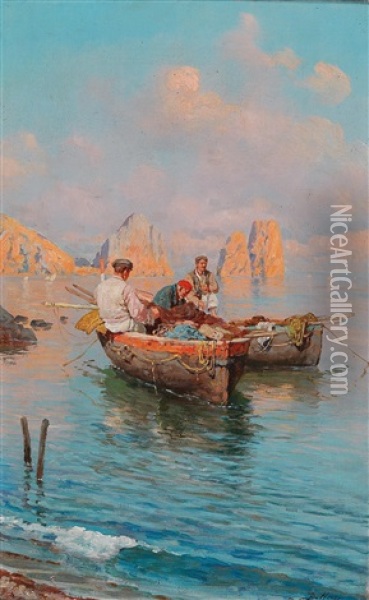 Motif Of Capri Oil Painting - Bernardo Hay