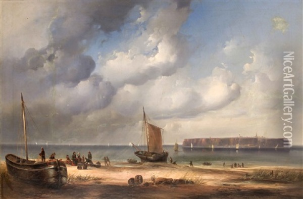 Helgoland, Von Der Sandinsel (dune) Aus Gesehen Oil Painting - Joseph Carl
