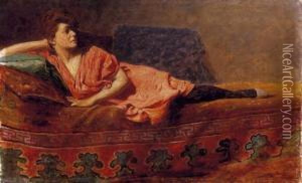 Lady On The Sofa Oil Painting - Armin Glatter