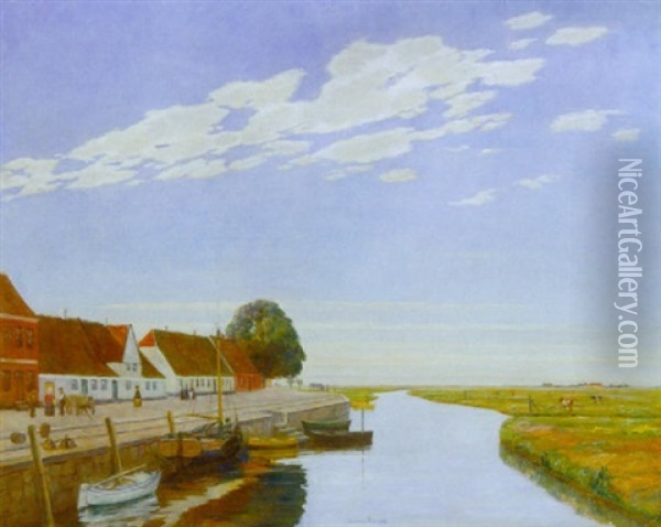 Parti Fra Ribe Oil Painting - Johan Rohde