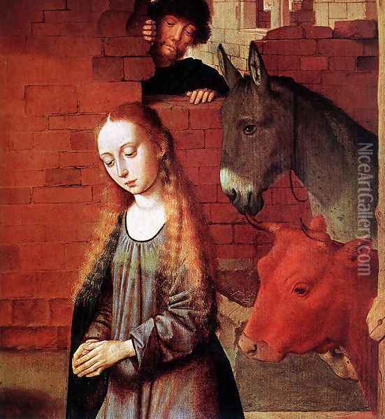 The Nativity (detail 1) c. 1490 Oil Painting - Gerard David