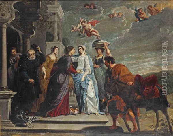 The Visitation Oil Painting - Willem van Herp the Elder
