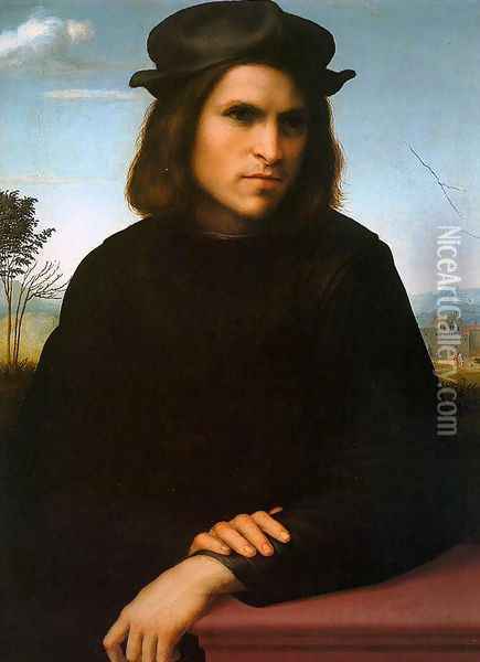 Portrait of a Man c. 1510 Oil Painting - Francesco Franciabigio